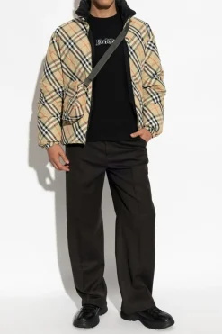 Burberry BRĄZOWY Spodnie w kant
