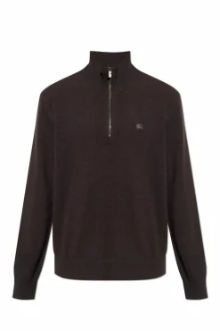 Burberry BRĄZOWY Sweter ze stójką