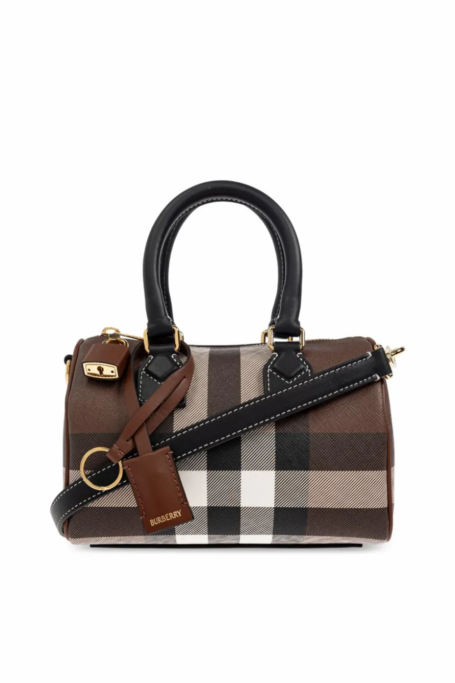 Burberry BRĄZOWY Torba do ręki `Bowling`