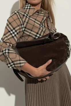 Burberry BRĄZOWY Torba na ramię `Knight`