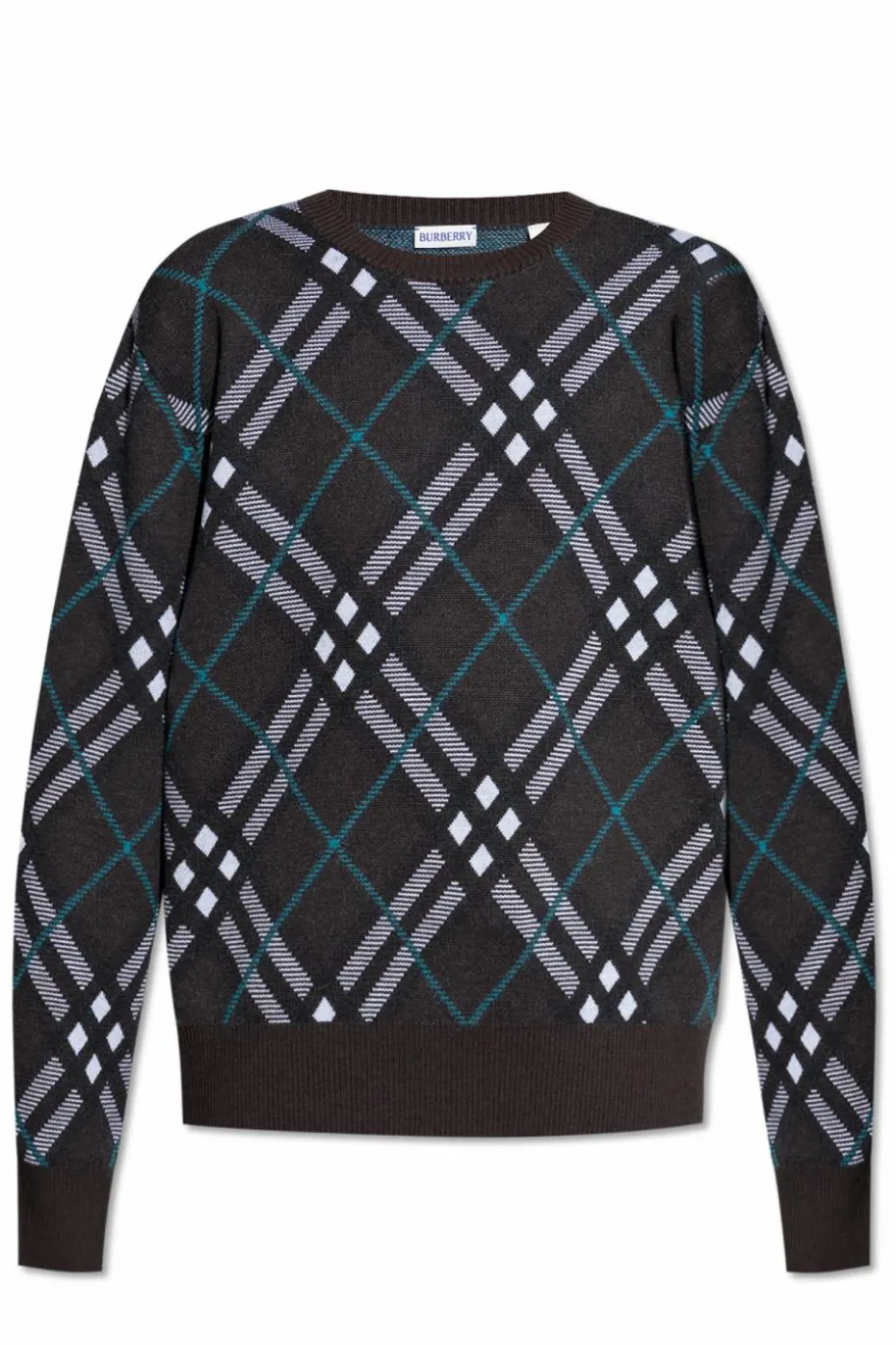 Burberry BRĄZOWY Wełniany sweter