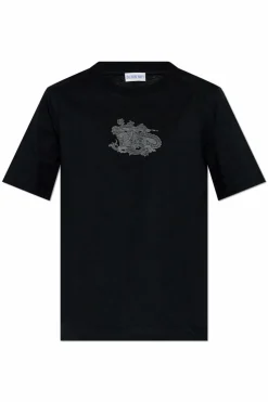 Burberry CZARNY Bawełniany t-shirt