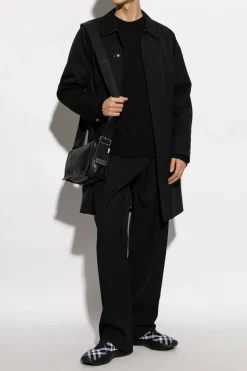Burberry CZARNY Bawełniany płaszcz
