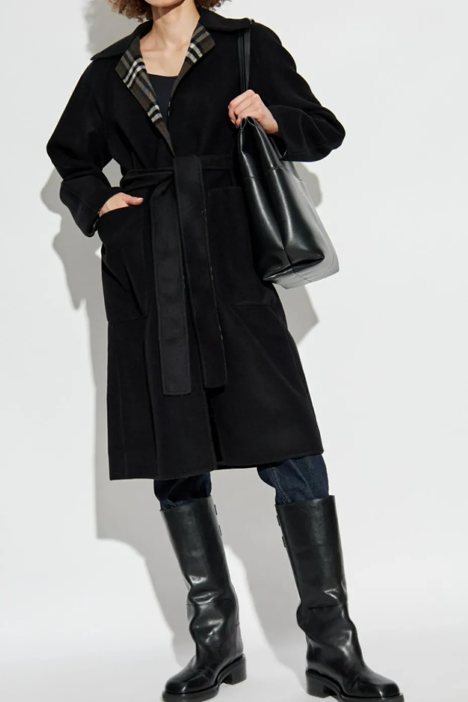 Burberry CZARNY Dwustronny płaszcz