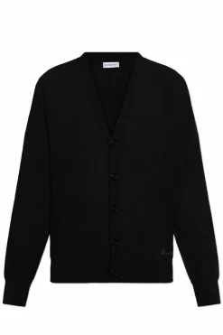 Burberry CZARNY Kaszmirowy kardigan