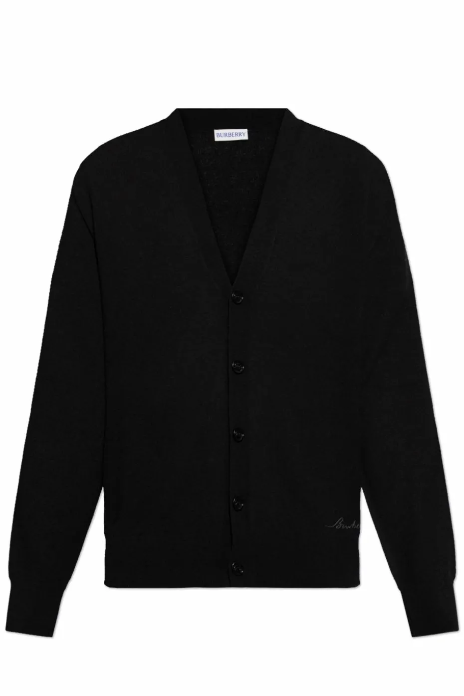 Burberry CZARNY Kaszmirowy kardigan