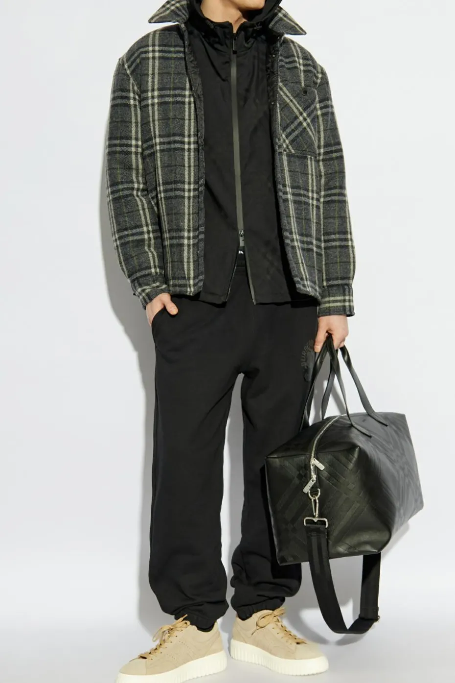 Burberry CZARNY Kurtka w kratę