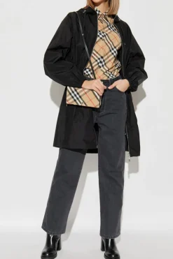 Burberry CZARNY Parka z kapturem