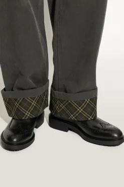 Burberry CZARNY Skórzane buty za kostkę