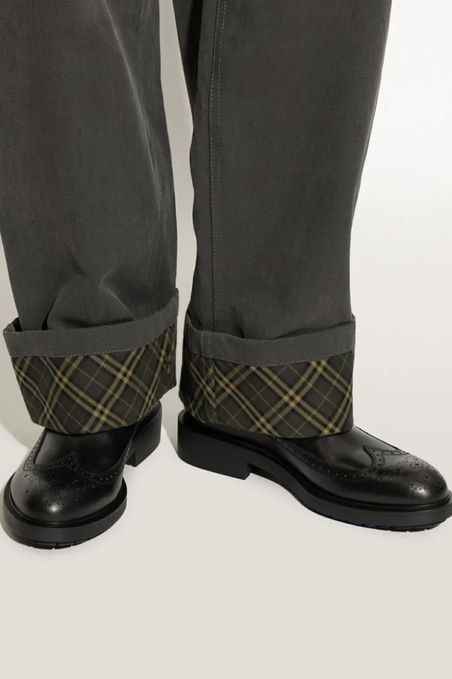Burberry CZARNY Skórzane buty za kostkę