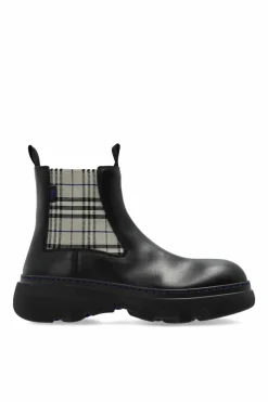 Burberry CZARNY Skórzane sztyblety `Creeper`