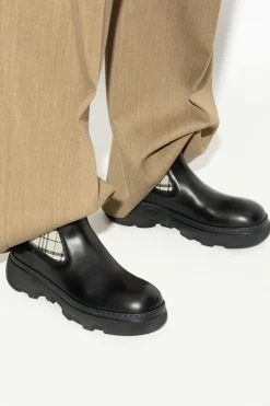 Burberry CZARNY Skórzane sztyblety `Creeper`