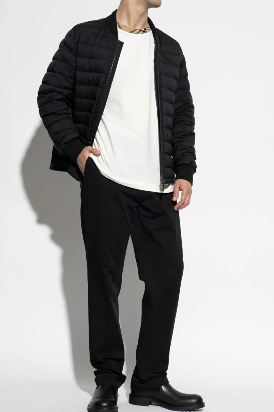 Burberry CZARNY Spodnie w kant `Charlston`