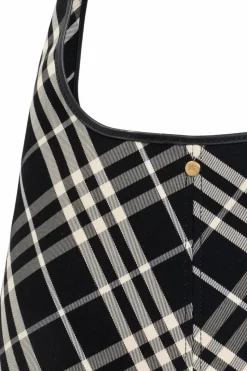 Burberry CZARNY Torba na ramię z wzorem w kratę