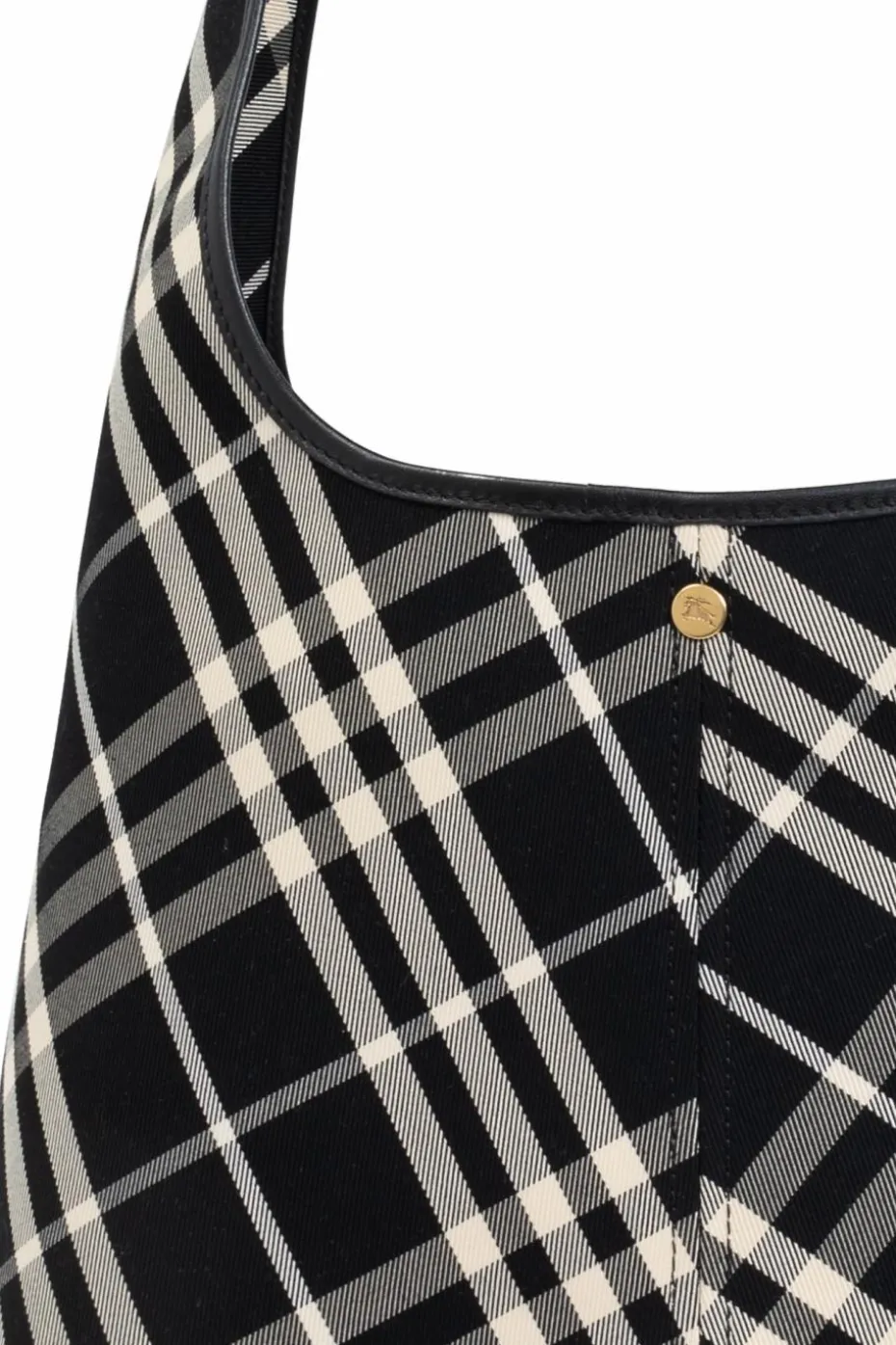 Burberry CZARNY Torba na ramię z wzorem w kratę