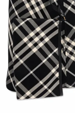Burberry CZARNY Torba na ramię z wzorem w kratę