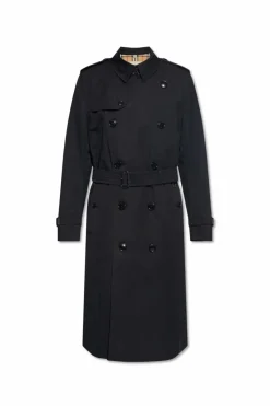 Burberry CZARNY Trencz ‘Kensington Long’