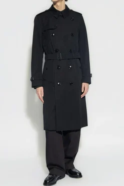 Burberry CZARNY Trencz ‘Kensington Long’