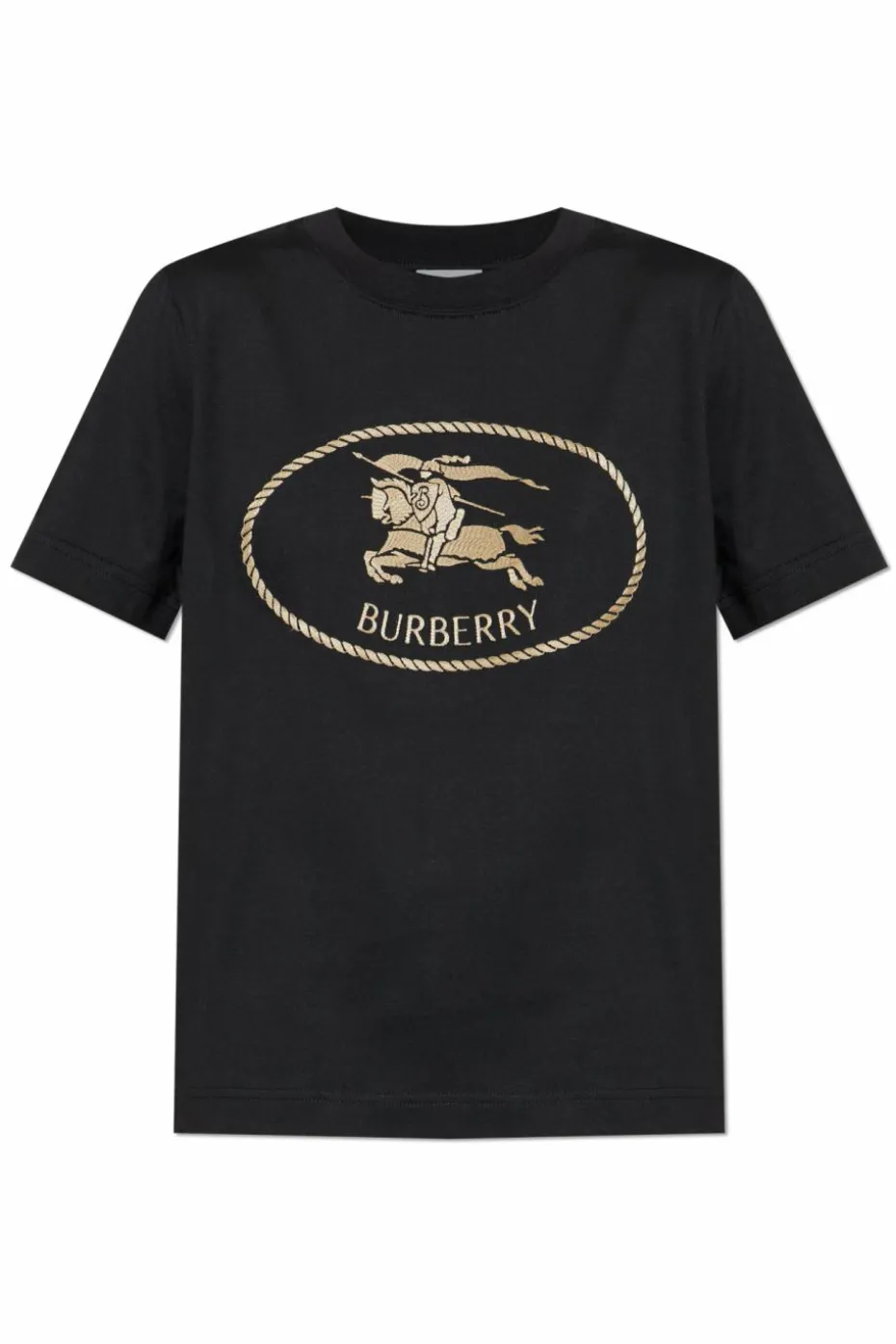 Burberry CZARNY T-shirt z logo