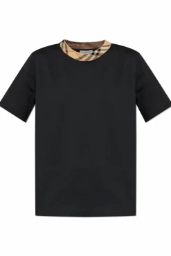Burberry CZARNY T-shirt z okrągłym dekoltem