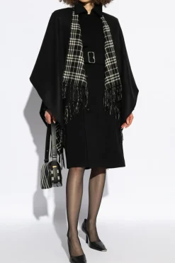 Burberry CZARNY Wełniane ponczo