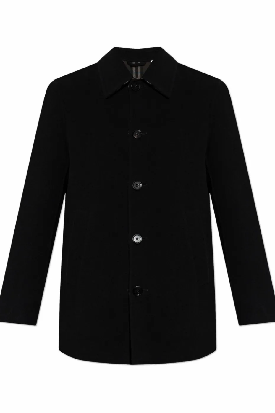 Burberry CZARNY Wełniany płaszcz