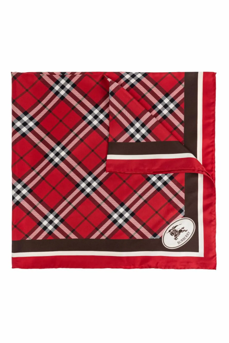 Burberry CZERWONY Jedwabna chusta