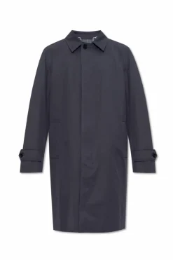 Burberry GRANATOWY Bawełniany płaszcz