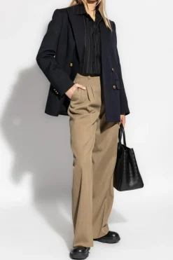 Burberry GRANATOWY Dwurzędowa marynarka