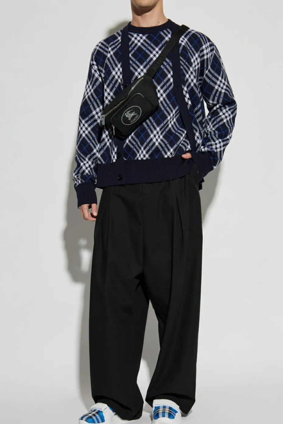 Burberry GRANATOWY Kardigan `George`