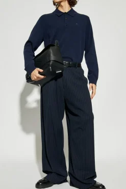 Burberry GRANATOWY Kaszmirowe polo