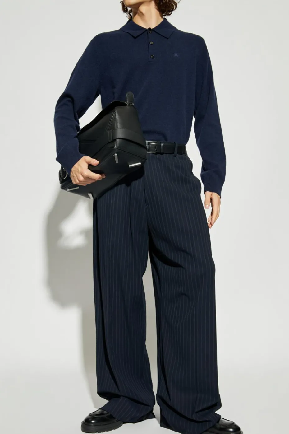 Burberry GRANATOWY Kaszmirowe polo