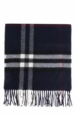 Burberry GRANATOWY Kaszmirowy szal