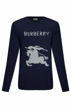 Burberry GRANATOWY Sweter z okrągłym dekoltem