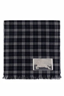 Burberry GRANATOWY Szal ze wzorem kratę