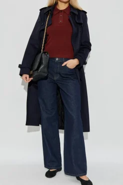 Burberry GRANATOWY Trencz `Kensington`