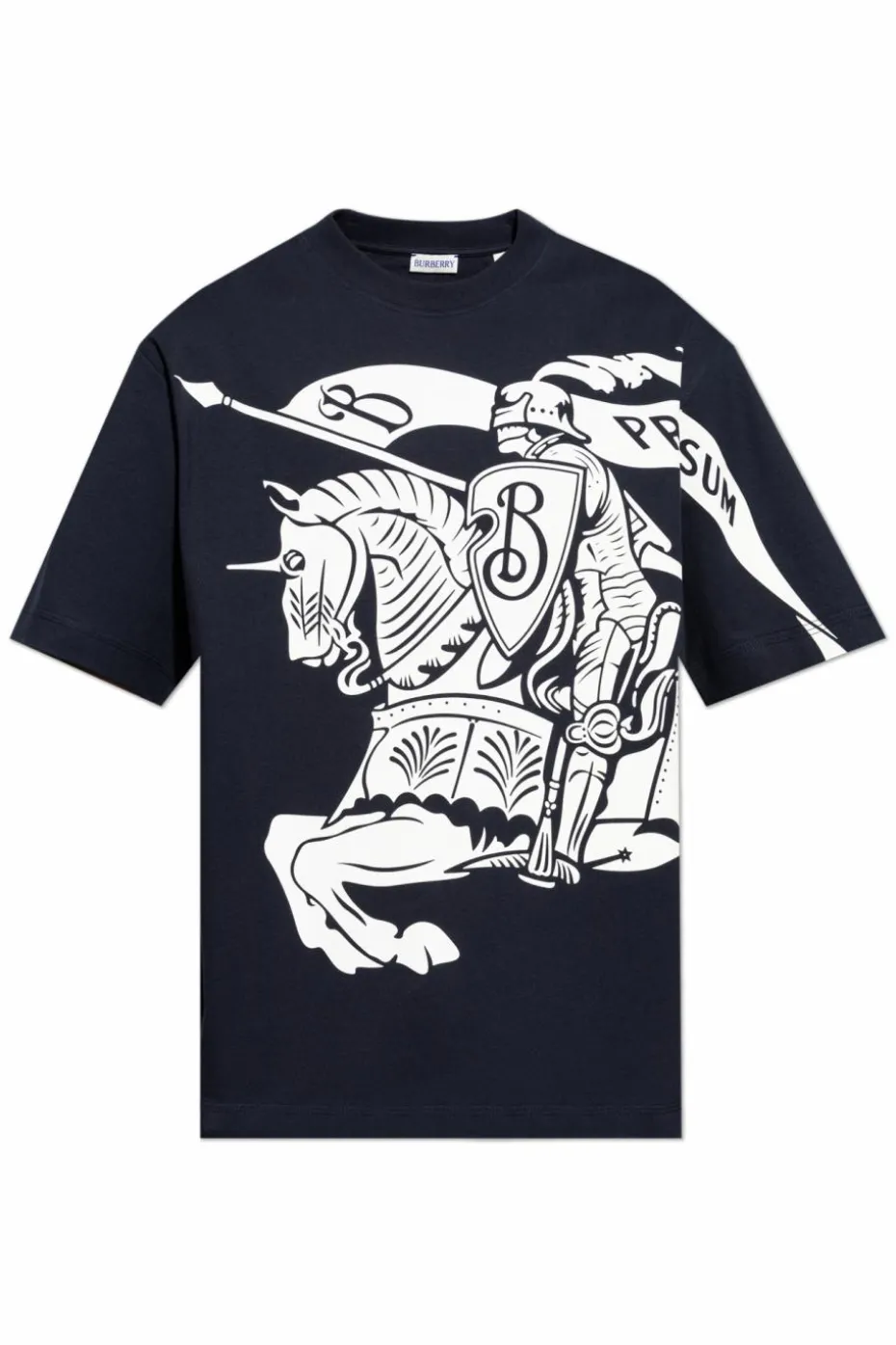 Burberry GRANATOWY T-shirt z logo