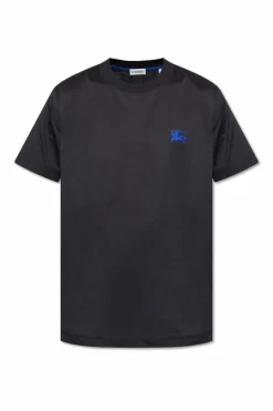 Burberry GRANATOWY T-shirt z wyszytym logo
