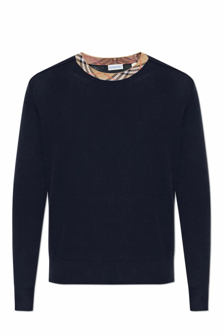 Burberry GRANATOWY Wełniany sweter