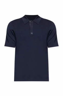 Burberry GRANATOWY Wełniane polo