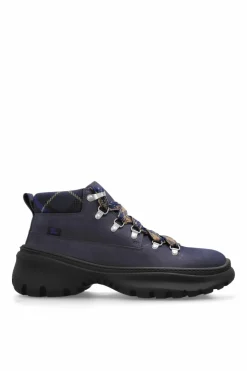 Burberry GRANATOWY Zamszowe buty `Scoot` za kostkę