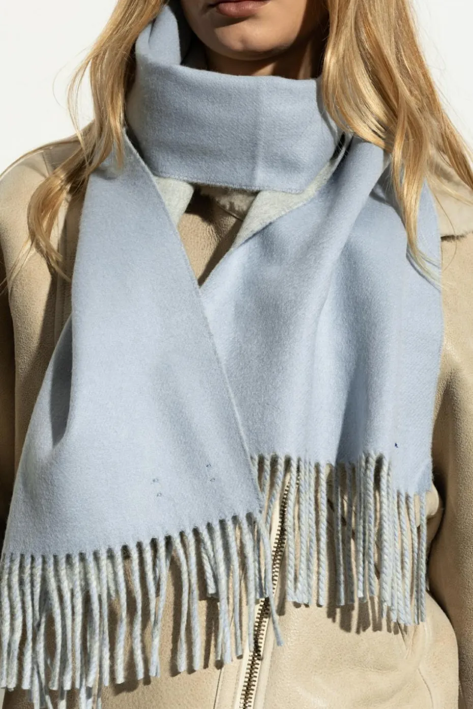 Burberry jasnoniebieski Kaszmirowy szal