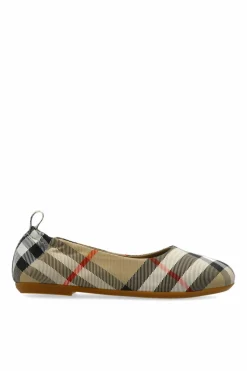 Burberry Kids beżowy Baleriny ze wzorem w kratę