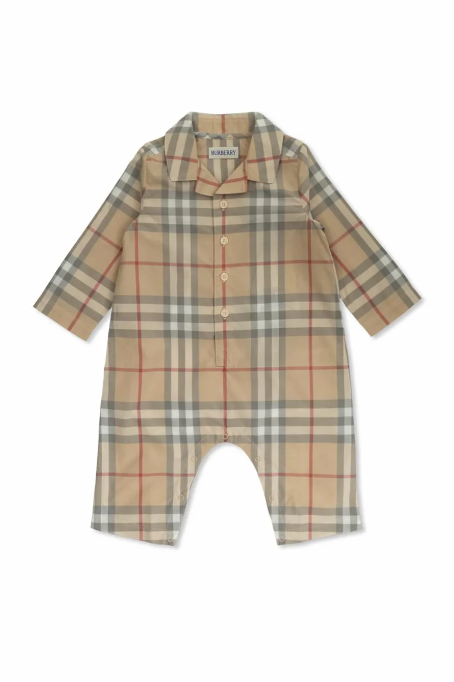 Burberry Kids beżowy Body ze wzorem w kratę