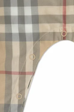 Burberry Kids beżowy Body ze wzorem w kratę