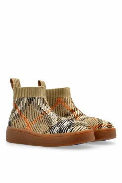 Burberry Kids beżowy Buty ze wzorem w kratę
