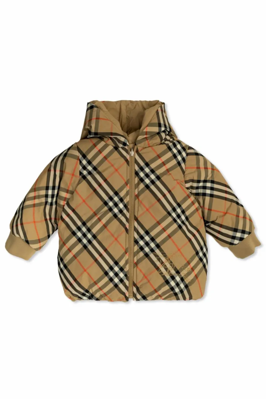 Burberry Kids beżowy Dwustronna kurtka z kapturem