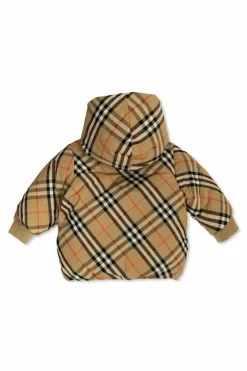 Burberry Kids beżowy Dwustronna kurtka z kapturem