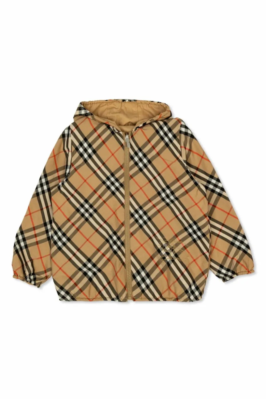 Burberry Kids beżowy Dwustronna kurtka z kapturem