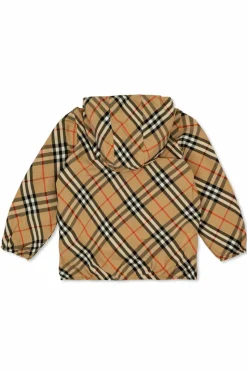 Burberry Kids beżowy Dwustronna kurtka z kapturem